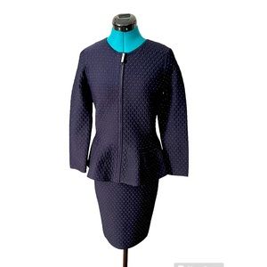Carolina Herrera Navy Two Piece Suit - Jacket (S)  Skirt (XS)